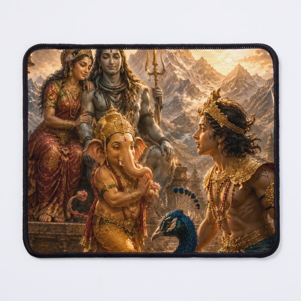 Item preview, Ganesha Wisdom Series: The Sacred Circumambulation | Lord Ganesha Circles Shiva and Parvati | Hindu Spiritual Art designed and sold by Homyar.