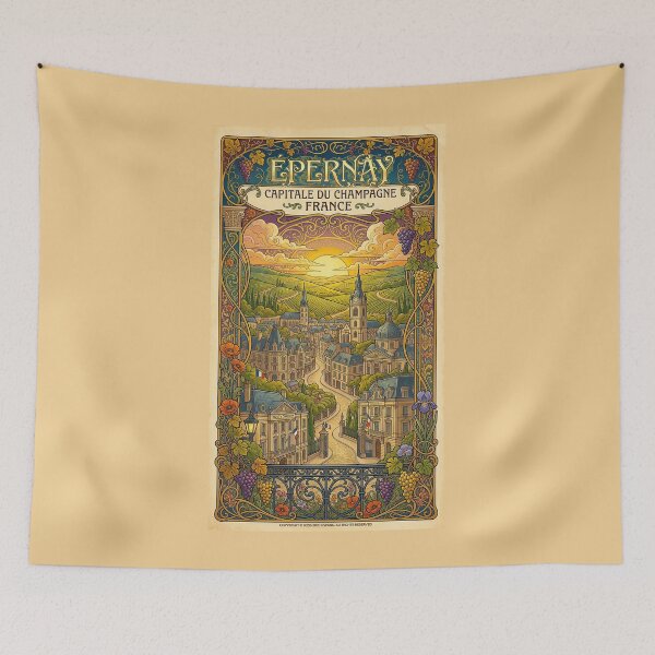 Item preview, Épernay, France Art Nouveau Poster designed and sold by travelwitheric.