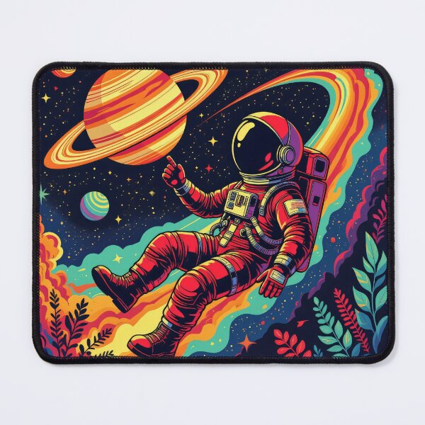 Item preview, Cosmic Dreamer Astronaut Floating Through Rainbow Space designed and sold by KiraChie.