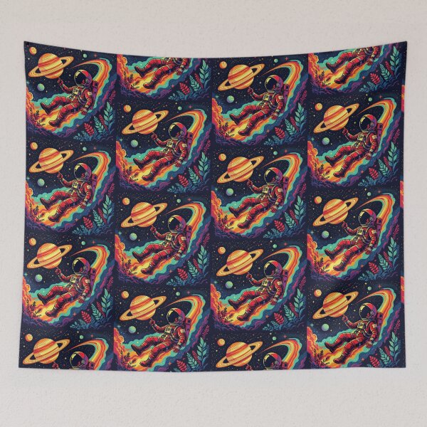 Item preview, Cosmic Dreamer Astronaut Floating Through Rainbow Space designed and sold by KiraChie.