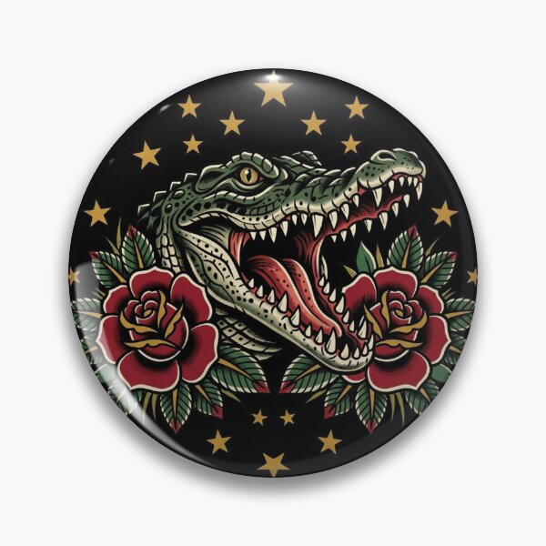 Item preview, Traditional American Crocodile Tattoo Flash Art designed and sold by DuckOddity.