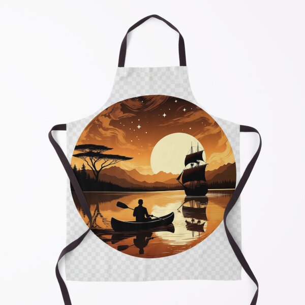 Item preview, Canoe & Sailing Ship Sunset Wall Art | Vintage Adventure Lake Printable designed and sold by GalleryPeak.