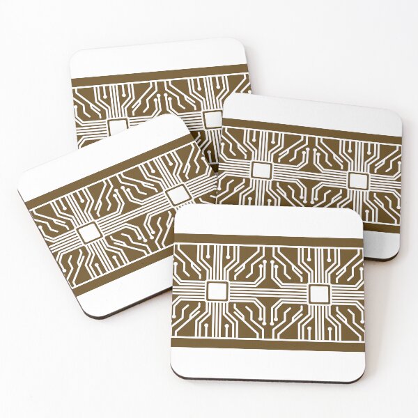Item preview, Abstract microchip circuit line pattern seamless border in a horizontal layout designed and sold by Longsilp.
