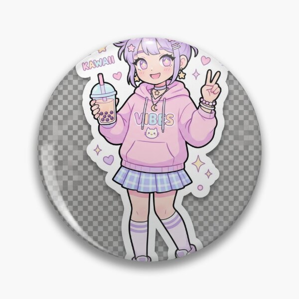 Item preview, Pastel Boba Vibes Anime Girl Sticker designed and sold by KawaiRewind.