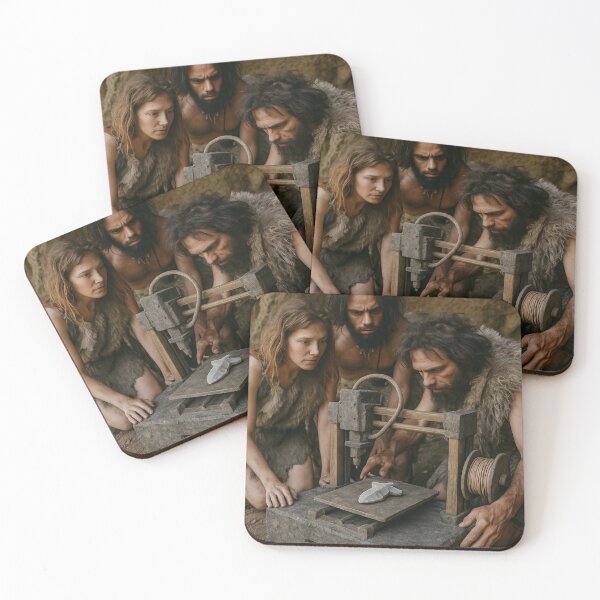 Item preview, So Easy Even Cavemen Could Do It Stone Age 3D Printing Meme designed and sold by SeriouslyArtistical.