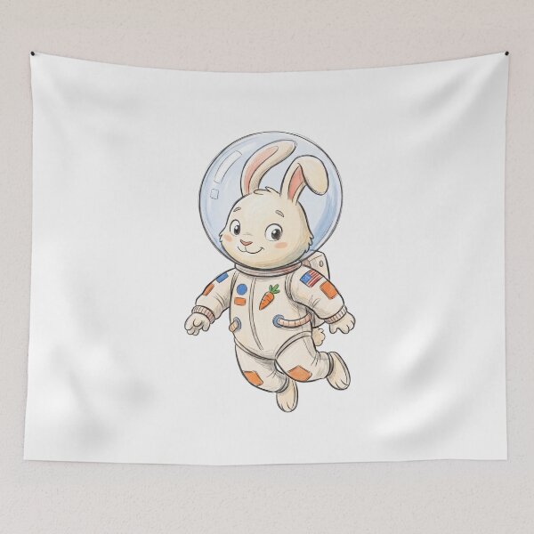 Item preview, Cute Astronaut Rabbit Floating in Space designed and sold by TaiwanMemory.