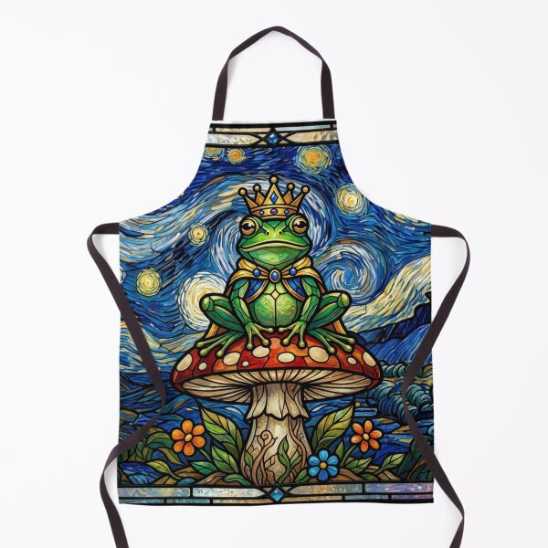 Item preview, Van Gogh Stained Glass Frog Prince on Mushroom designed and sold by crcutler.