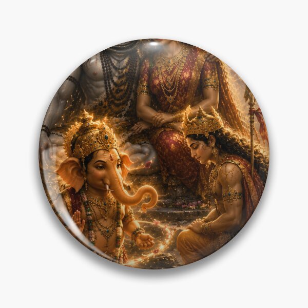 Item preview, Ganesha Wisdom Series: The Realization | When Wisdom Surpassed Speed | Kartikeya and Ganesha Mythology Art designed and sold by Homyar.