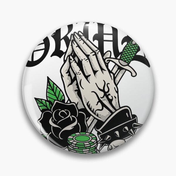 Item preview, Grind Hustle Praying Hands Tattoo Art designed and sold by UrbanVoid Studio.