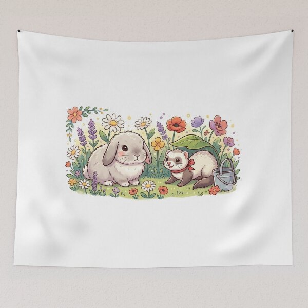 Item preview, Rabbit and Racoon designed and sold by sharonNelsone.