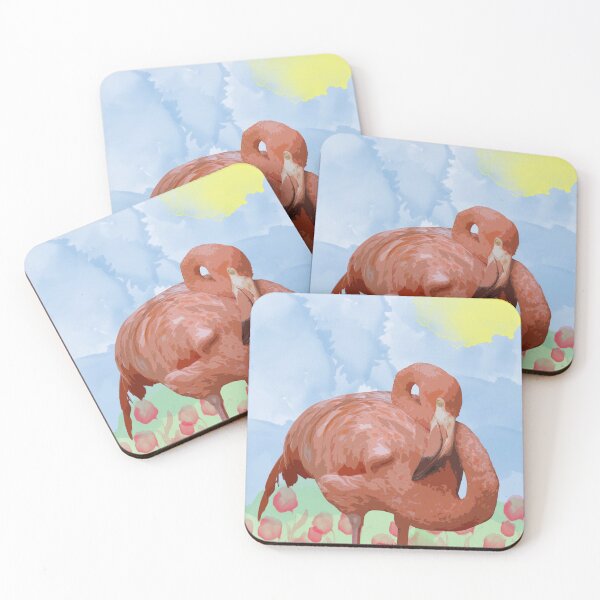 Item preview, Flamingo painting in Garden designed and sold by MelKowasic.