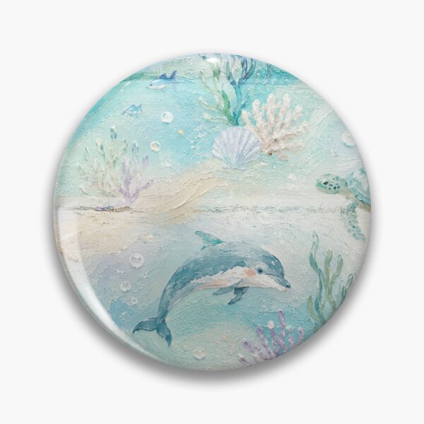 Item preview, Dolphins & Sea Turtles | Coastal Ocean Life Art | Beach Aesthetic Marine Animals designed and sold by Kr8Design.