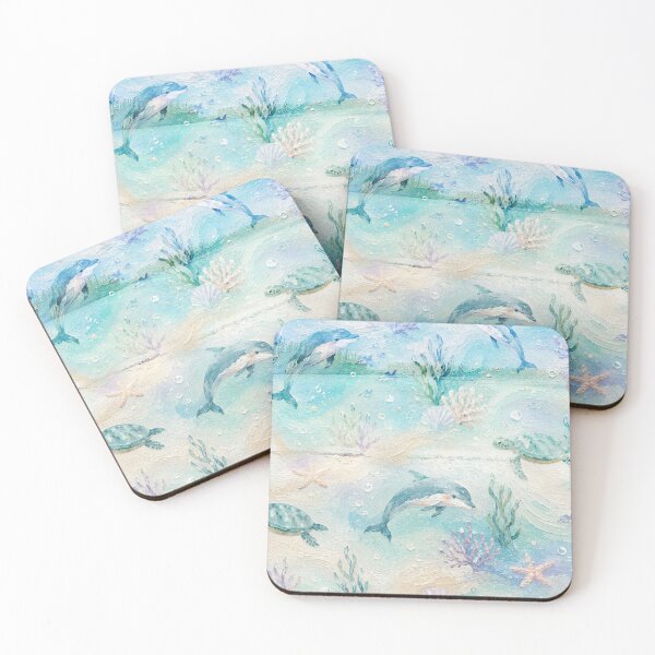 Item preview, Dolphins & Sea Turtles | Coastal Ocean Life Art | Beach Aesthetic Marine Animals designed and sold by Kr8Design.