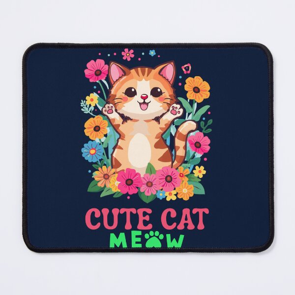 Item preview, Adorable cat in a floral charm designed and sold by LEEVISWA.