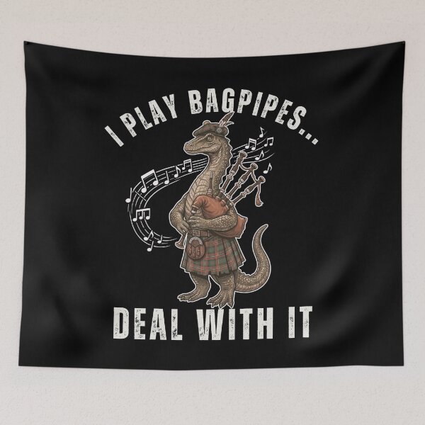 Item preview, Nessie Plays Bagpipes Funny Scottish Loch Ness Monster   designed and sold by BeaverFriends.