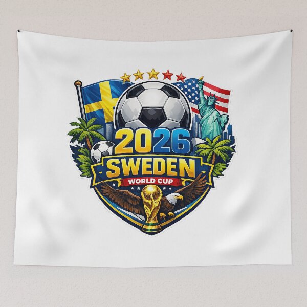 Item preview, Sweden Soccer Supporter Blue and Yellow Football Fan Design 2026 designed and sold by bethdela.