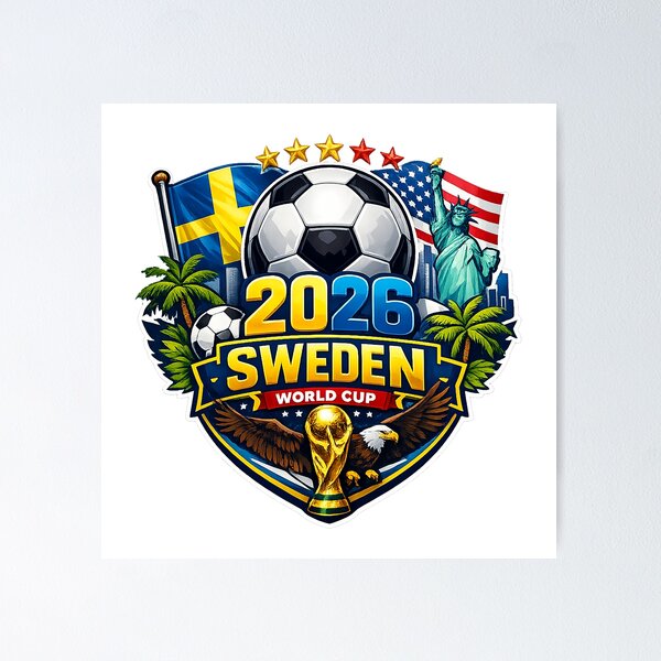 Item preview, Sweden Soccer Supporter Blue and Yellow Football Fan Design 2026 designed and sold by bethdela.