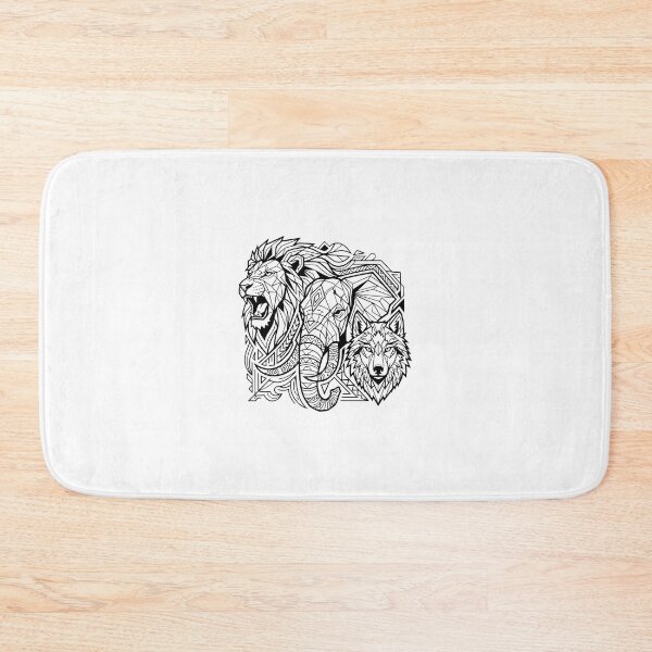 Item preview, Geometric Lion Elephant Wolf Tribal Animal Art designed and sold by maplesoulkiller.