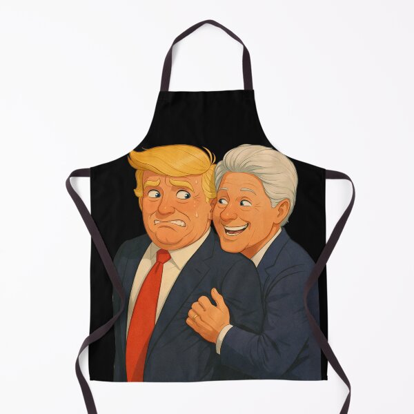 Item preview, Unexpected Alliance Political Cartoon – Awkward Presidential Hug Satire designed and sold by SeriouslyArtistical.