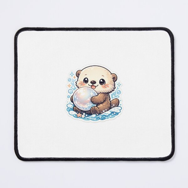 Item preview, Pearl Otter Sticker Kawaii Ocean Aesthetic for Sea Animal Lovers & Collectors designed and sold by CutePrintCorner.