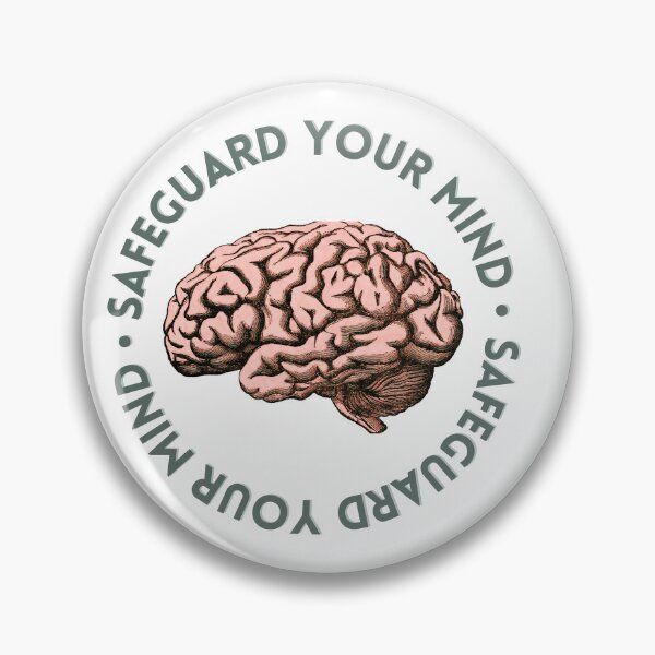 Item preview, Safeguard Your Mind Retro Typography Charcoal Grey designed and sold by Paradise JW Graphics & Gifts.
