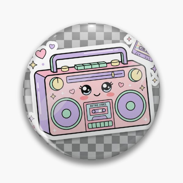 Item preview, Kawaii Pastel Boombox with '90s Mix Tape Sticker designed and sold by KawaiRewind.