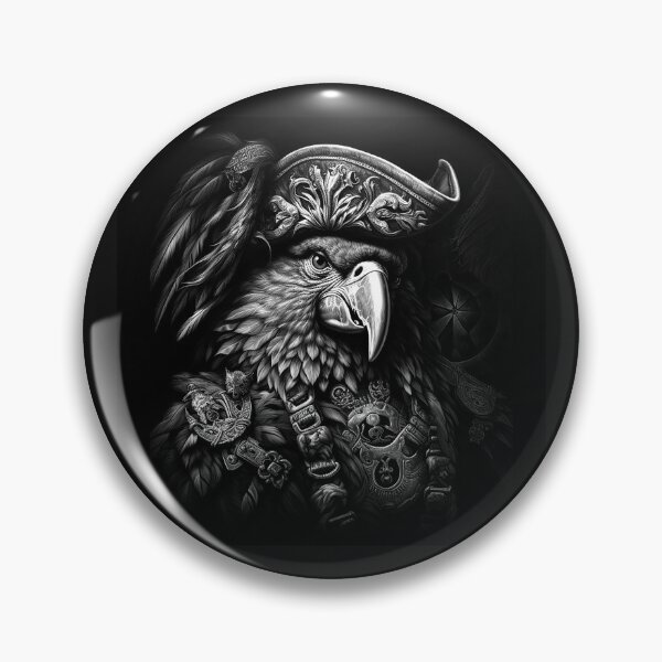Item preview, Pirate Parrot Captain Dark Nautical Art designed and sold by inkoutninja.