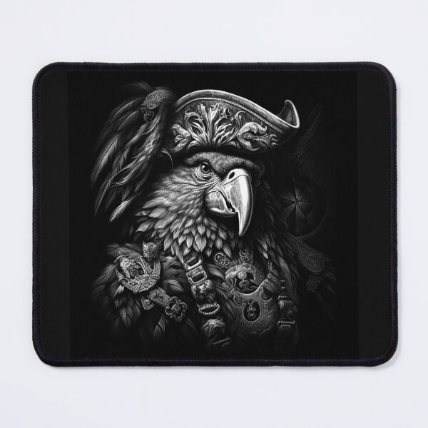 Item preview, Pirate Parrot Captain Dark Nautical Art designed and sold by inkoutninja.