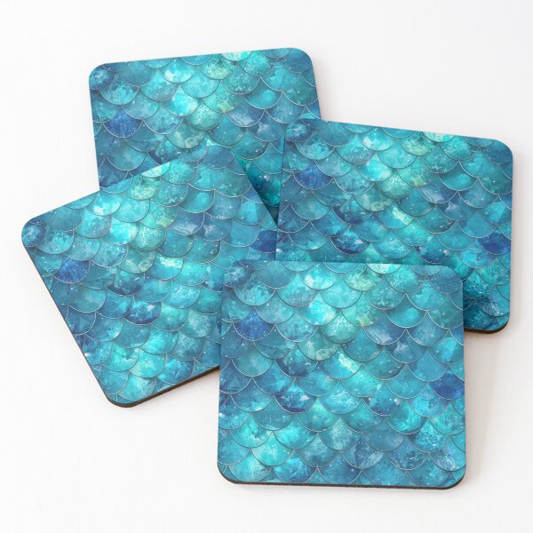 Item preview, Teal Blue Green Shiny Mermaid Print designed and sold by SeaStarMermaids.