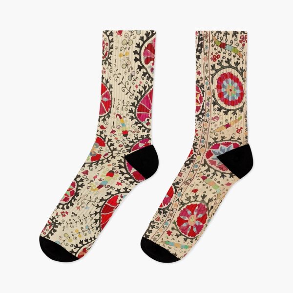 Item preview, Vintage Uzbekistan Suzani Floral Pattern designed and sold by Vicky Brago-Mitchell®.