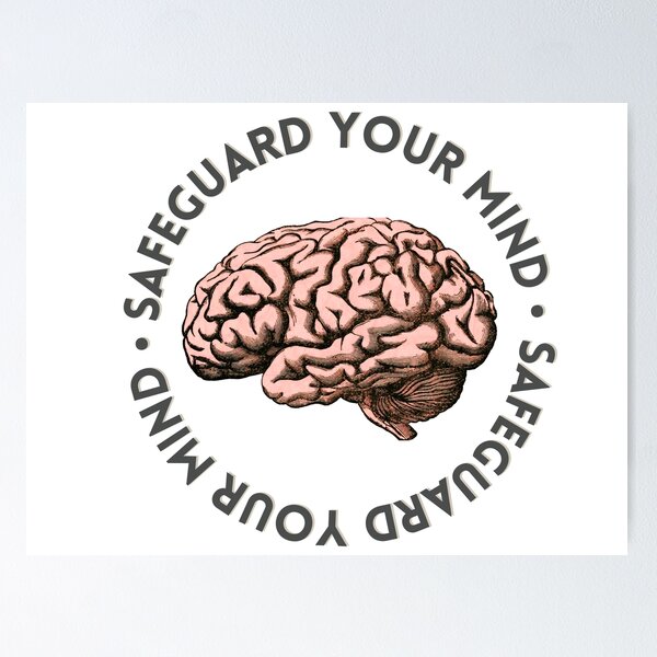 Item preview, Safeguard Your Mind Retro Typography Sage Green designed and sold by Paradise JW Graphics & Gifts.