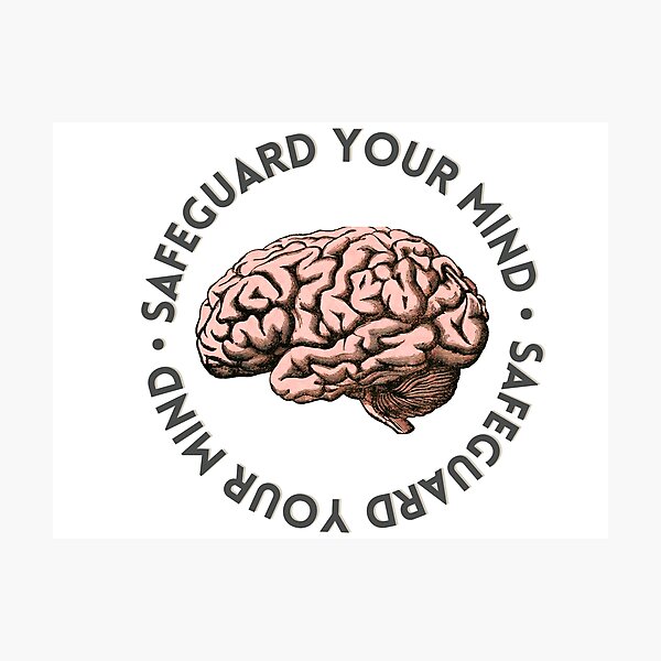 Item preview, Safeguard Your Mind Retro Typography Sage Green designed and sold by Paradise JW Graphics & Gifts.