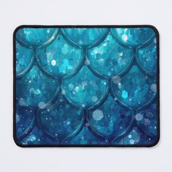 Item preview, Cute Teal Blue and Green Sparkly Mermaid Print designed and sold by SeaStarMermaids.