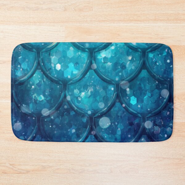 Item preview, Cute Teal Blue and Green Sparkly Mermaid Print designed and sold by SeaStarMermaids.