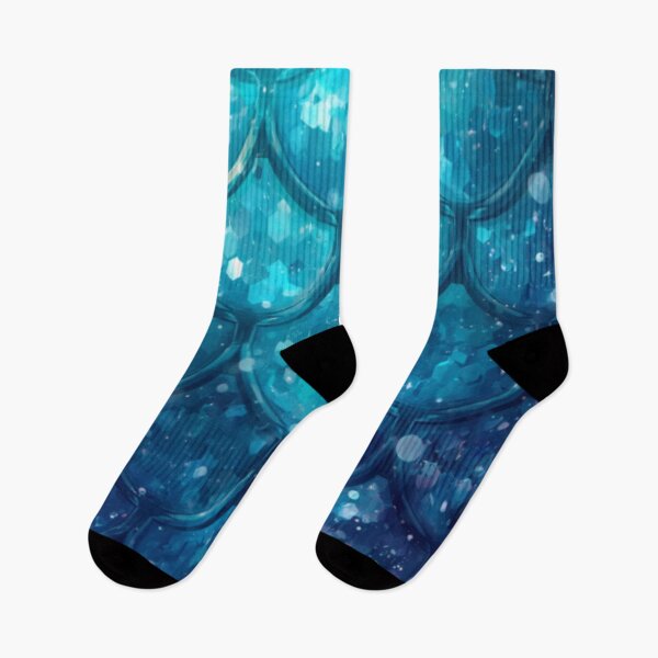 Item preview, Cute Teal Blue and Green Sparkly Mermaid Print designed and sold by SeaStarMermaids.