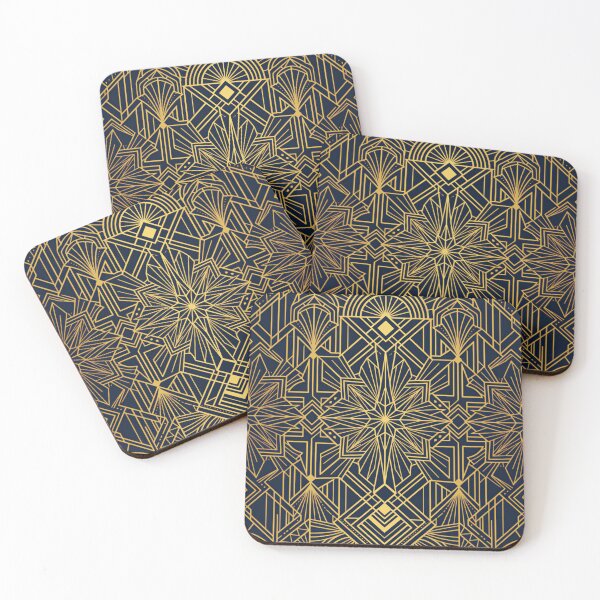 Item preview, Art Deco Gold on Navy designed and sold by FunFitsFactory.