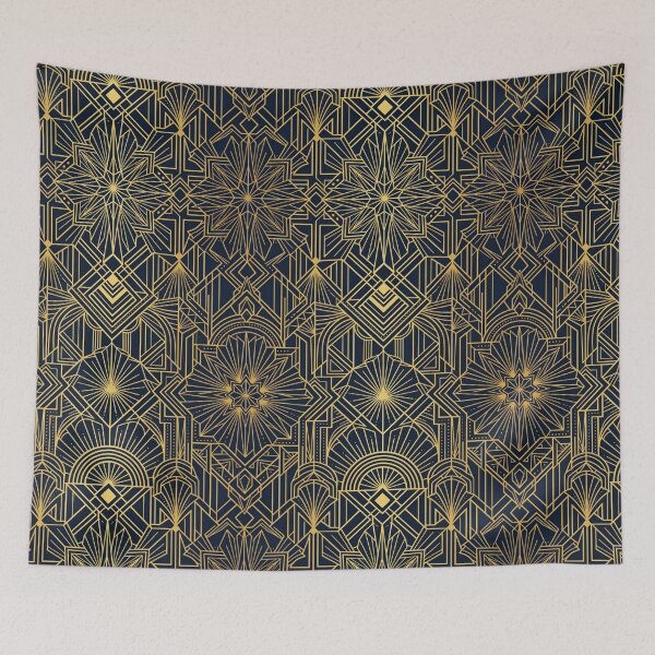 Item preview, Art Deco Gold on Navy designed and sold by FunFitsFactory.