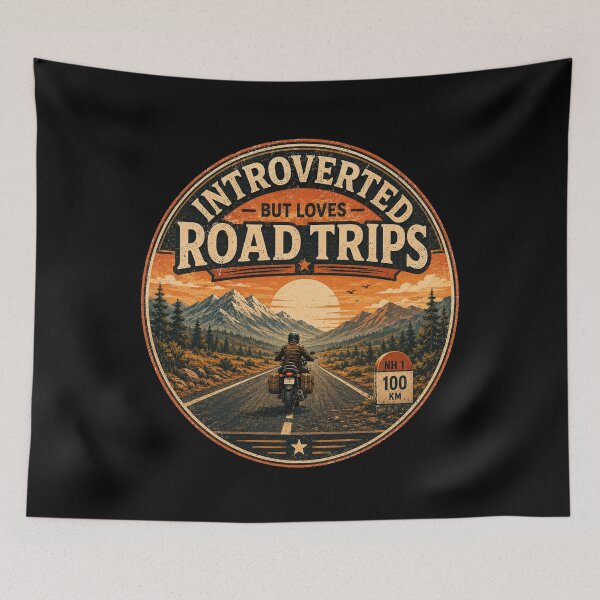 Item preview, Introverted But Loves Road Trips Motorcycle Adventure Shirt | Vintage Biker Travel Lover Graphic designed and sold by Globalcitytees.