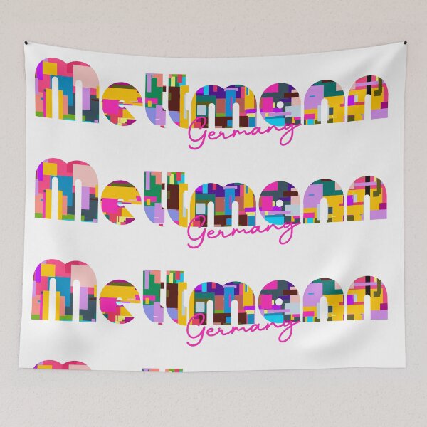 Item preview, Mettmann, Germany, Vibrant Abstract City Typography Art designed and sold by Wanderful-roads.