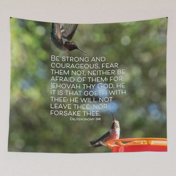 Item preview, Be Strong And Courageous Fear Them Not Deuteronomy 31:6 - Inspirational Bible Verse designed and sold by InsprtnlArtbyDP.