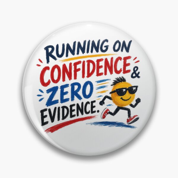 Item preview, Running on Confidence & Zero Evidence Sarcastic Hand-Painted Art designed and sold by ArtTitian.
