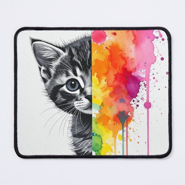 Item preview, Colorful Watercolor Splash Cute Kitten Artwork designed and sold by Kavin786.