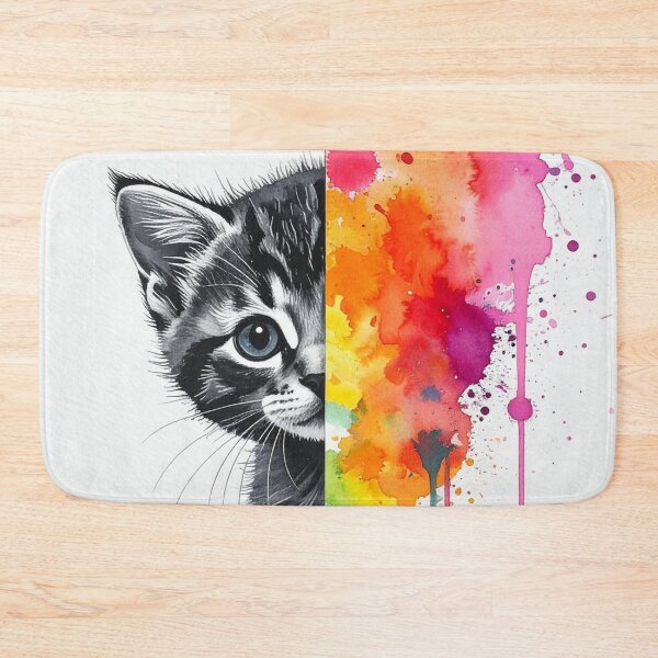 Item preview, Colorful Watercolor Splash Cute Kitten Artwork designed and sold by Kavin786.