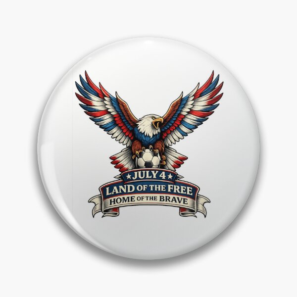 Item preview, July 4 Land Of The Free Home Of The Brave Soccer Eagle designed and sold by BestKindStudio.