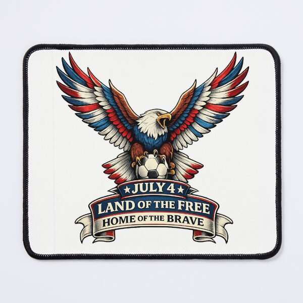 Item preview, July 4 Land Of The Free Home Of The Brave Soccer Eagle designed and sold by BestKindStudio.