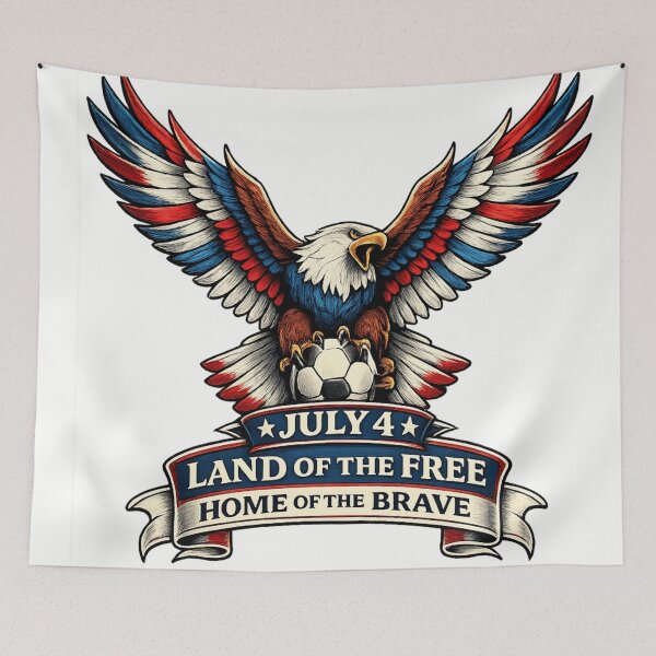Item preview, July 4 Land Of The Free Home Of The Brave Soccer Eagle designed and sold by BestKindStudio.