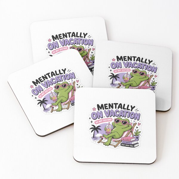 Item preview, Mentally On Vacation Frog Sticker designed and sold by VibeVerse Studio_CTY.