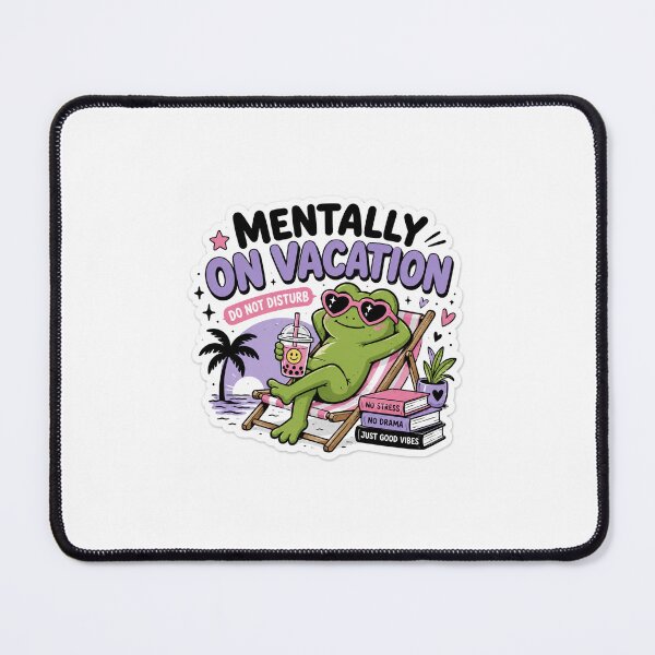 Item preview, Mentally On Vacation Frog Sticker designed and sold by VibeVerse Studio_CTY.