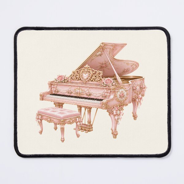 Item preview, Enchanted Coquette Grand Piano with Pink Roses, Pearl Garlands, Satin Bows and Romantic Rococo Fantasy Aesthetic designed and sold by looplandger.