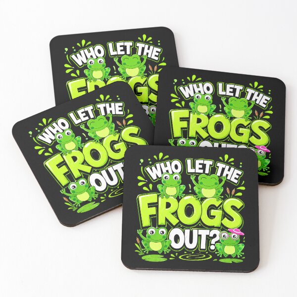 Item preview, Who Let The Frogs Out Funny Frog Party Meme Graphic designed and sold by MiALopezArt.